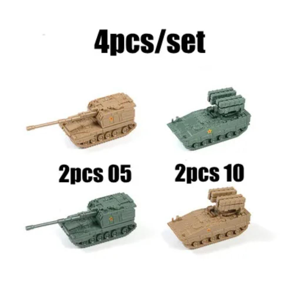 4D 1/144 Tank Infantry Fighting Vehicle Rocket Launcher Finished Model 4pcs/set Miniature Military Model Toy