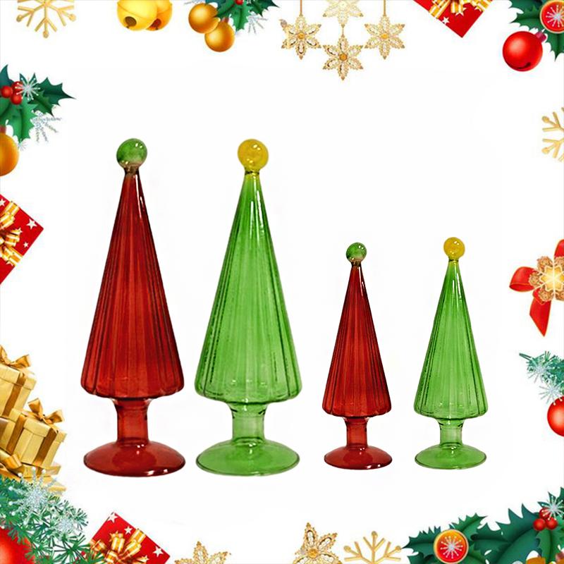 1PC Handmade Crystal Holiday Gift Gift for Colleague Glass Christmas Tree Decor Office Christmas Decoration