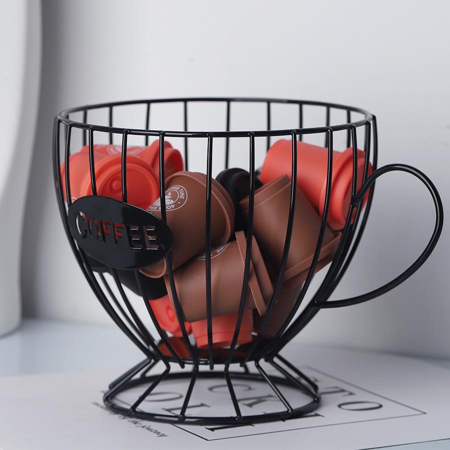 Nordic Iron Art Coffee Capsule and Snack Storage Basket