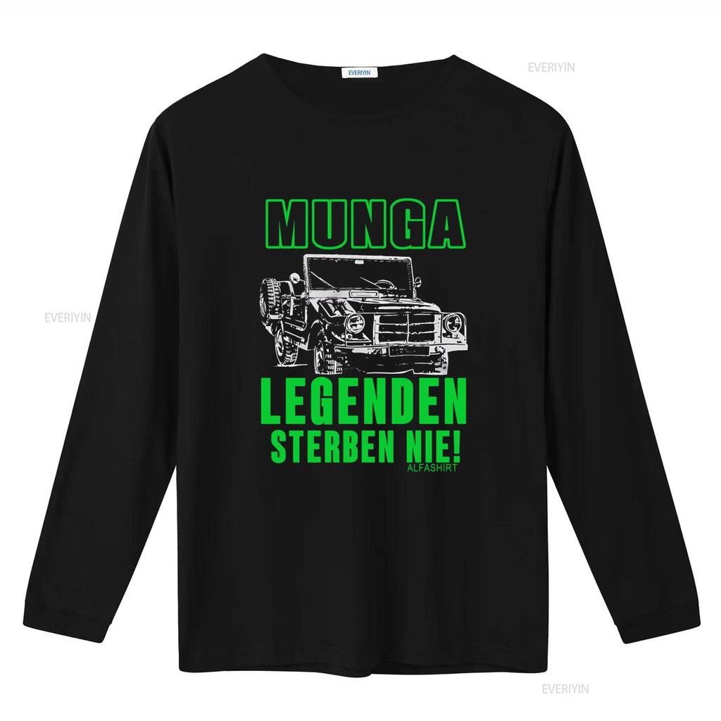Munga Legends Never Die SUV Bundeswehr 4x4 6x6 8x8 T Shirt Alfas vintage Washed graphic Stretched Casual homme Versatile Unisex