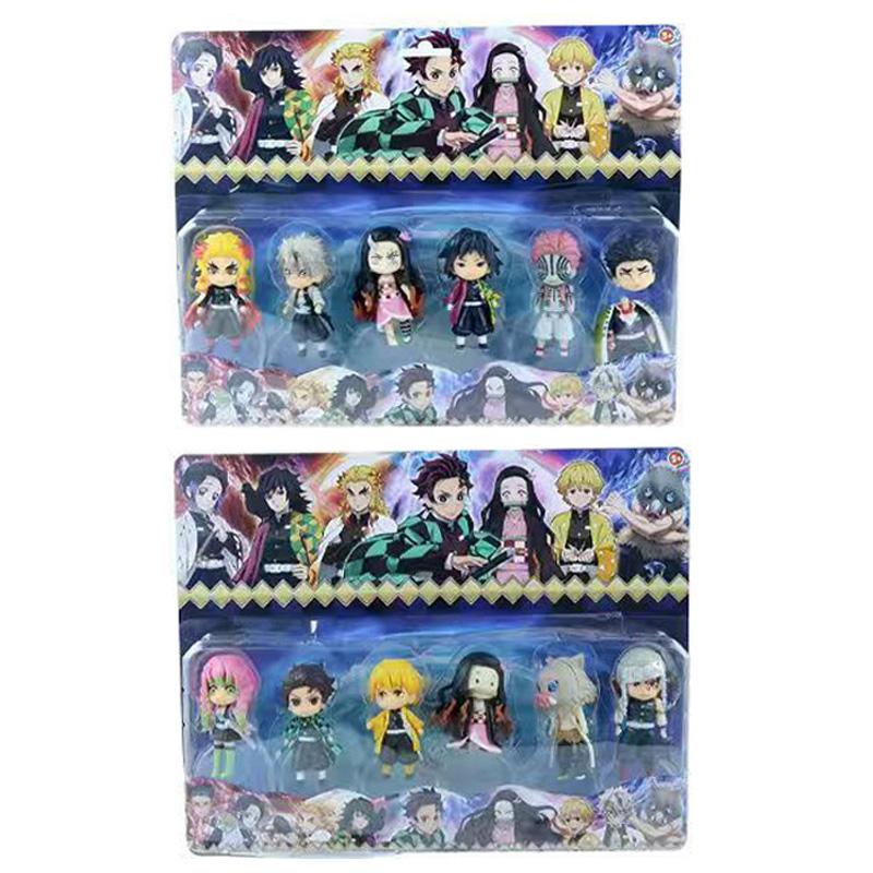 Anime Demon Slayer Kamado Tanjirou Kamado Nezuko Action Character Model Toy Series Doll Children's Birthday/New Year Gift Toy