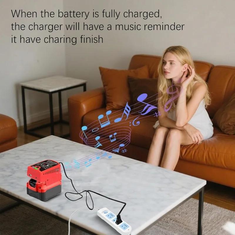 Multifunctional Lithium Battery Fast Charger for Makita/Dewelt/ Milwaukee/Craftsman 20V Batteries Music Function Adapter