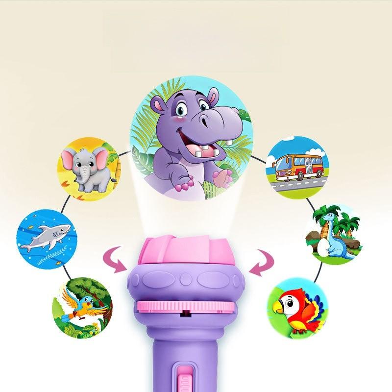 Childrens Cartoon Projector Flashlight With Light Up And Educational Features For Baby Learning And Play