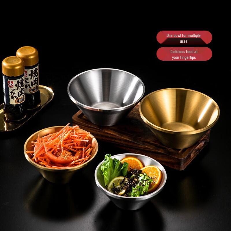ZISIZ Double-Layer Golden V-shaped Serving Bowls