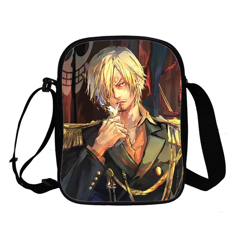 Animation Peripheral Messenger Bag, Primary And Secondary School Student Schoolbag 3D Full Color Printing Double-Layer Shoulder Bag Portable