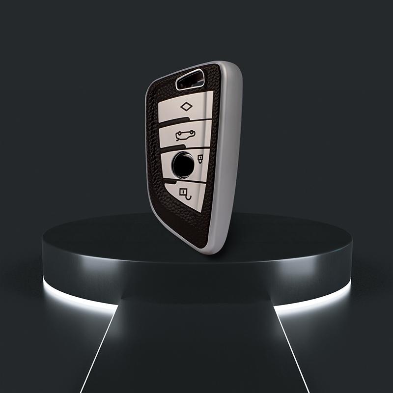 

Чехол для автомобильного ключа из ТПУ кожи, держатель для брелока для Bmw F20 G20 G30 X1 X3 X4 X5 G05 X6 X7 G11 F15 F16 G01 G02 F48, аксессуары серебряный