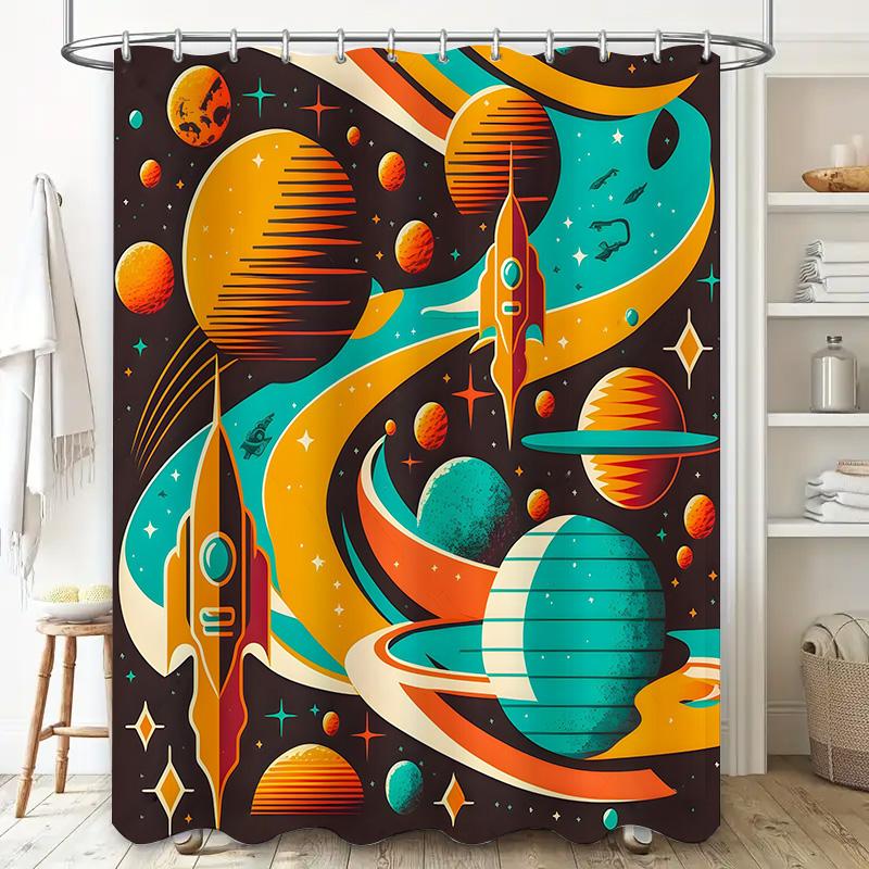 Stellar Space Shower Curtain Cosmic Nebula Design Perfect For Bathroom Decor 3D Printing Waterproof Fabric