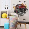 Flaming Off-Road Vehicle Wall Sticker Self-Adhesive Removable for Bedroom Living Room Background Home Decor