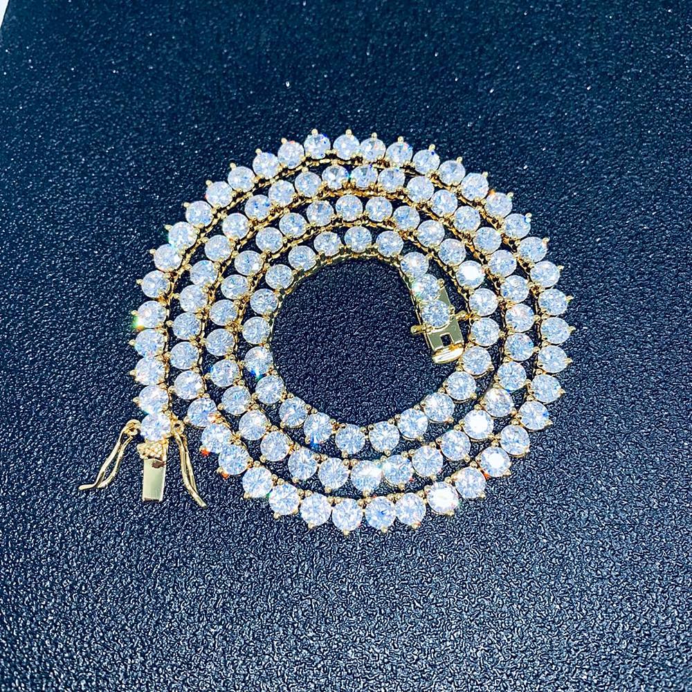 Men's Hip Hop Micro Pave Zircon Single Row Diamond Tennis Chain Necklace