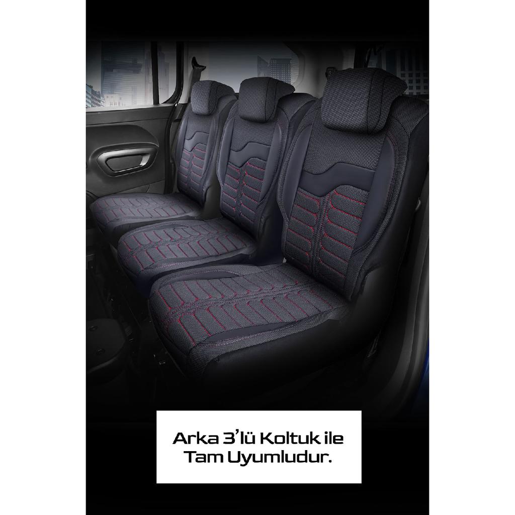 Panda Chile Series British Jacquard Fabric Peugeot Rifter Compatible Car Seat Cover - Full Set Compatible for All Vehicles Universal