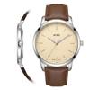 Men's Wristwatch Japan Quartz Date Waterproof Leather Business Watch