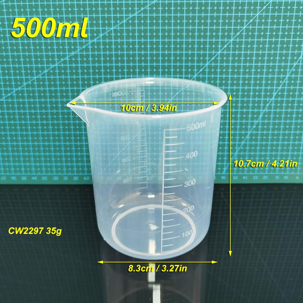 6Pc Transparent Measuring Cups For Kitchen Laboratory Test Beaker With Scale 50/100/200/300/500/1000ml Clear Plastic Mixing Cups