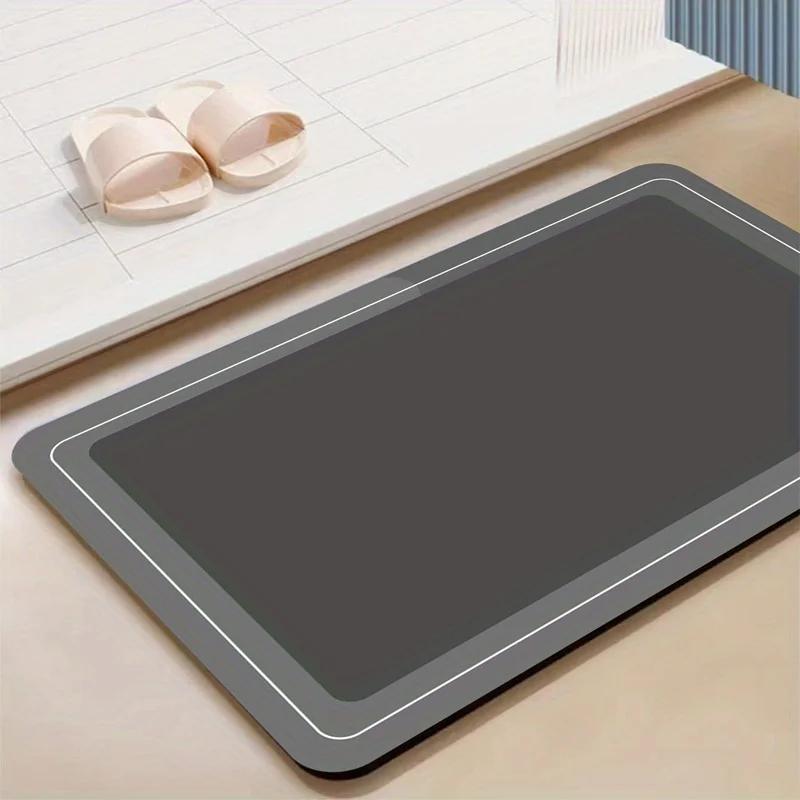 

Быстросохнущие коврики для ванной из диатомовой грязи Супервпитывающий ковер для душевой комнаты Домашняя спальня В помещении Кухня Серые минималистичные коврики для декора 40X60cm 15.7X23.6in