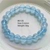 Natürlicher Blauer Topas Klare Runde Perlen Trendiges Unisex Armband Schmuck Party Geschenk 7mm 8mm AAAAAA