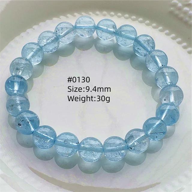 Natürlicher Blauer Topas Klare Runde Perlen Trendiges Unisex Armband Schmuck Party Geschenk 7mm 8mm AAAAAA