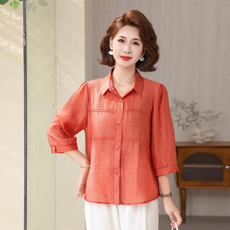 

Korean Style Mid-Sleeve Lapel Shirt for Women - New Slimming and Chic Early Spring Top 4XL (135-150 catties)
