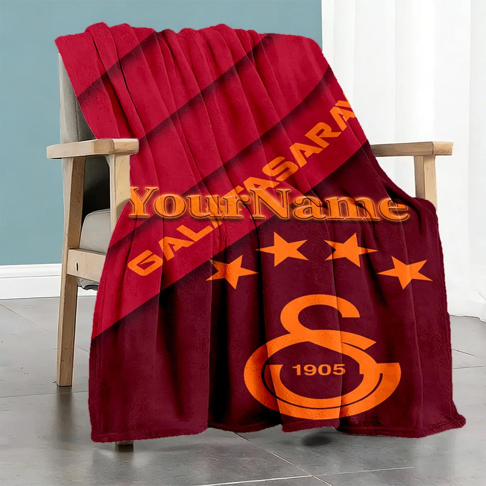 Galatasaray Personalized Name Blanket Gift Personalized Blanket Durable Comfort Throw For Livingroom Couch Office Living Room Four Seasons Universal
