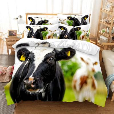 Cows Bedding Digital Printing Cartoon Plain Weave Craft For North America And Europe Bedding Set Queen