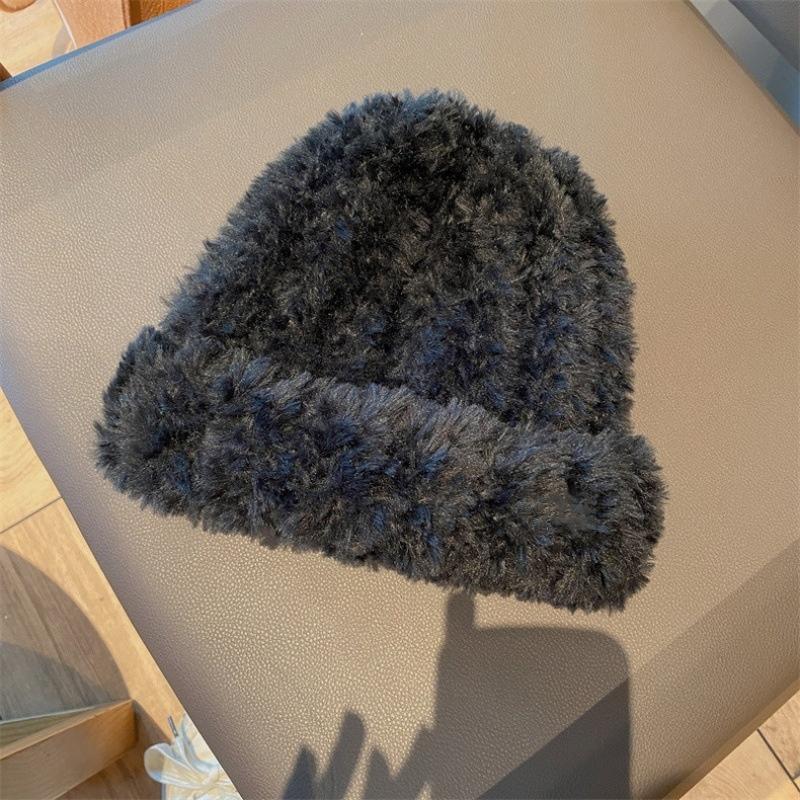 Осенне-зимняя толстая теплая вязаная шапка-бини