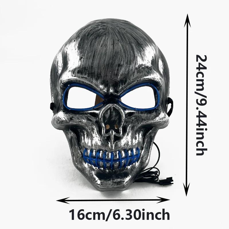 Halloween Skull Skeleton Headwear Horror Party Mask with Glow-in-the-Dark Feature Perfect Spooky Night Disguise or Purge Mask