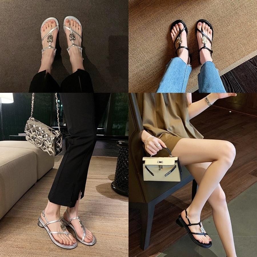 Grape Women, Holiday Wind Fine Belt, Toe Metal Buckle, Thick Heel Sandals Women's 2025 New Summer