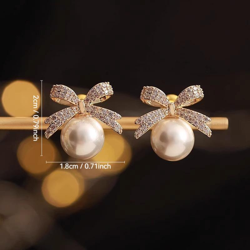 Female Light Luxury Niche Bow Earrings
