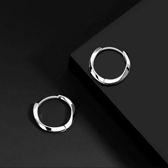 1 Pair Small Huggie Earrings Smoothly Polished Alloy Unisex Solid Color Earrings Lightweight Casual Hoop Earrings for Dating Commuting Party