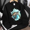 Kids Crewneck Sweatshirt, Sea Turtle with Bubbles & Seaweed Print