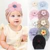 Lovely Flower Baby Hat Elastic Newborn Indian Cap Hollow Breathable Turban Baby Girls Hats Beanies Kids Infant Hair Accessories