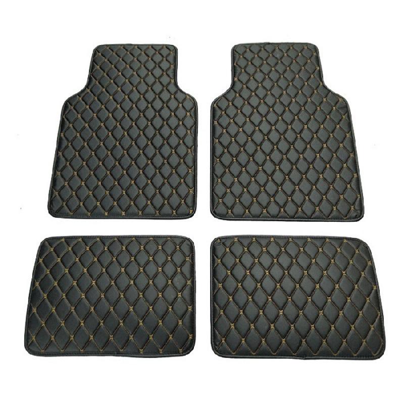 

4Pcs Car Front+Rear Floor Carpet Mats Waterproof Foot Pad Protector Pu Leather
