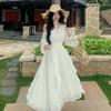 French Off-the-shoulder Super Fairy Vacation Dress, New Neck Sexy and Thin Temperament Pure Desire Style Fairy Dress