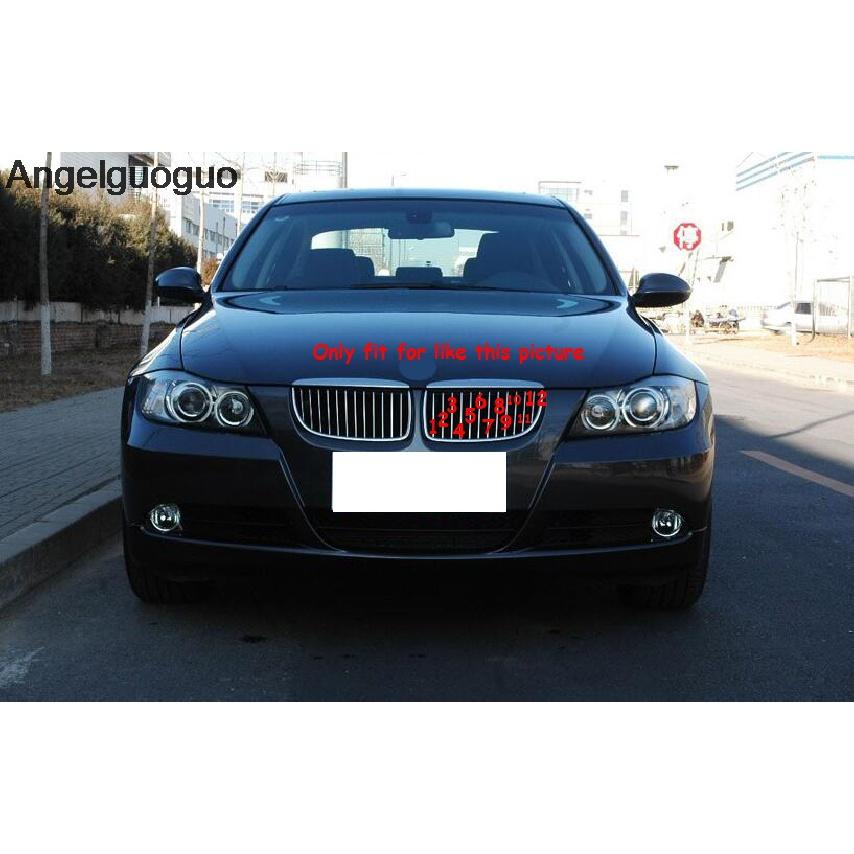 For 2005-2008 BMW 3 Series E90 E91 320 325 330 335 3D M Front Grille Trim Strips Grill Cover Motorsport