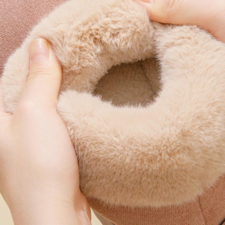 Thickened Fleece Lined Short Snow Boots Men Women's Shoes Autumn Winter Warm Cotton Fur Booties