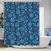 Nautical Blue Red Waterproof Shower Curtain Marine Decorative Printed Bath Hanging 72 X 84 Inch Bathroom Decor