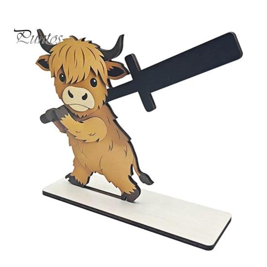 Decorative Kitchen Paper Organizer Funny Animals Wooden Toilet Holder, 3D Animal Bathroom Decor, Cute Cartoon Vertical Countertop Roll Stand