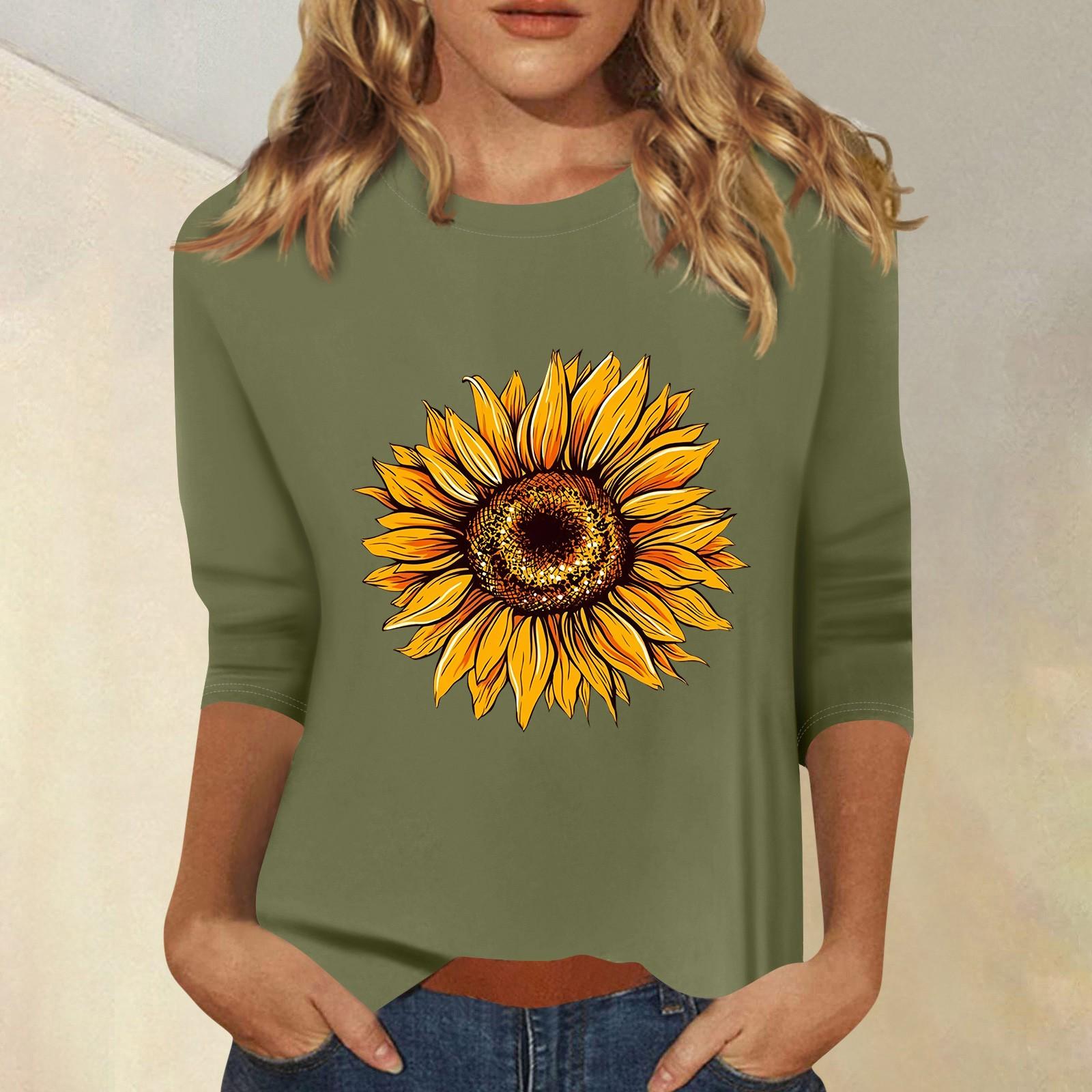 

Жіночий модний повсякденний топ із сімома рукавами та круглим вирізом XXL