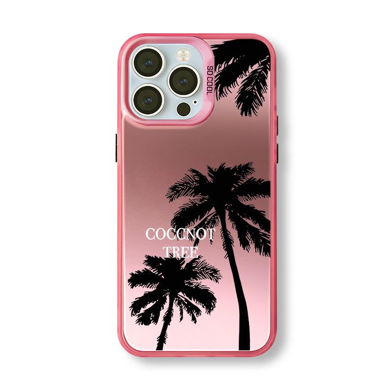 Summer Coconut Tree Silver Phone Case for iPhone 12 Pro Max/13/14/15/16/17