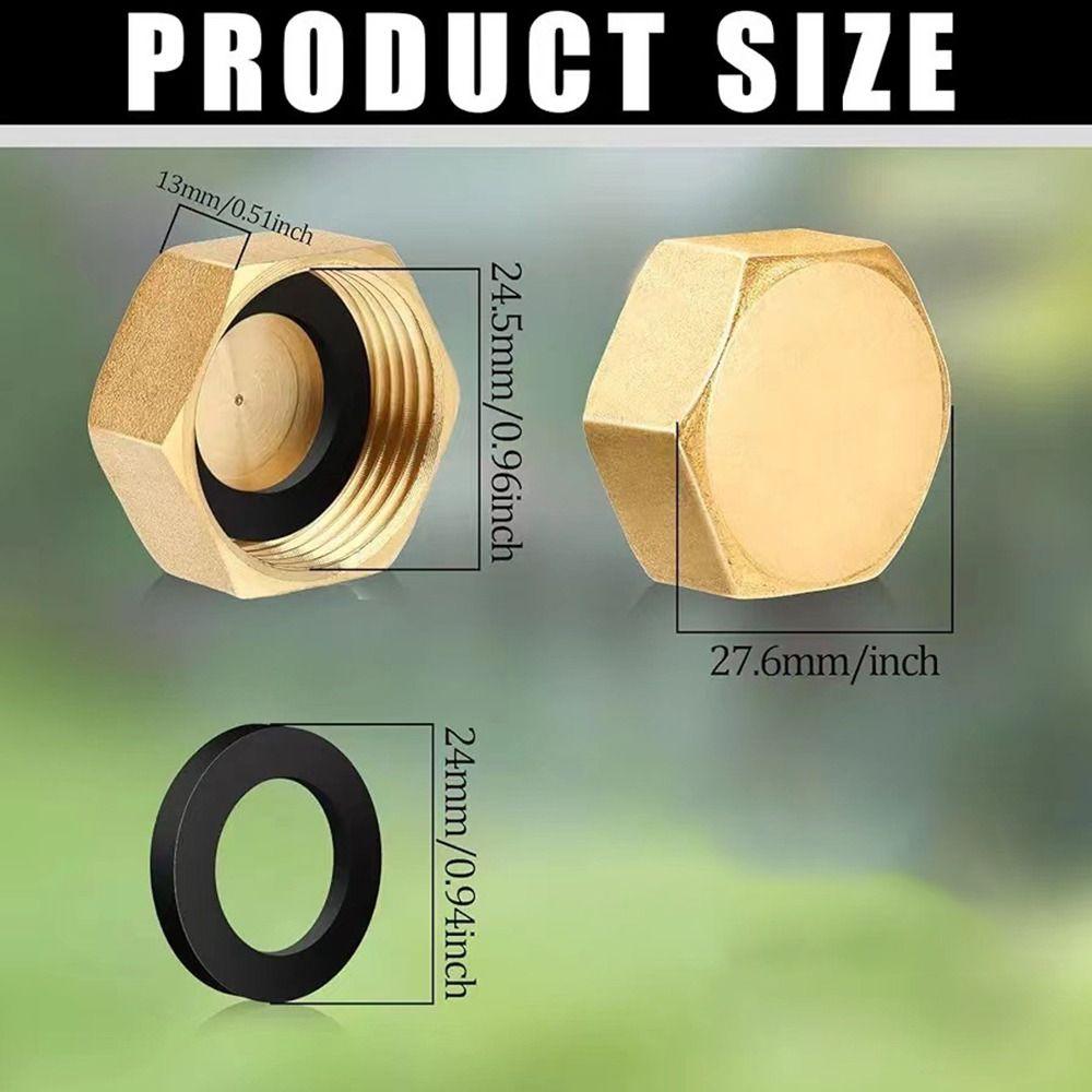 New 3/4" Garden Hose End Caps Brass With Washers Internal Thread Plug Cap Cap Plug