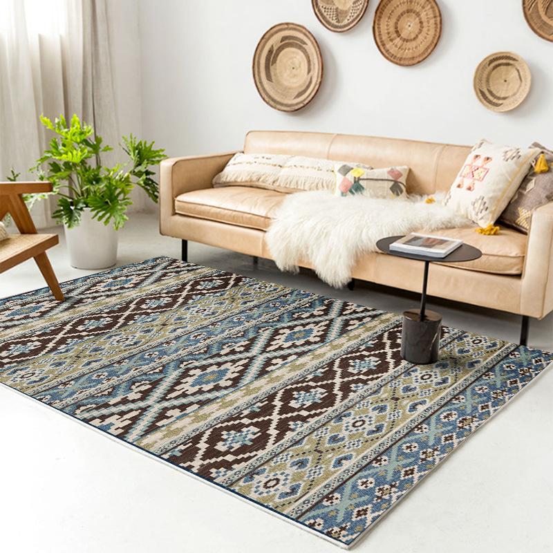 Retro Europäischer Teppich Wohnzimmer Große Fläche Dekoration Sofa Bereich Teppiche für Schlafzimmer Garderobe Rutschfeste Bodenmatten