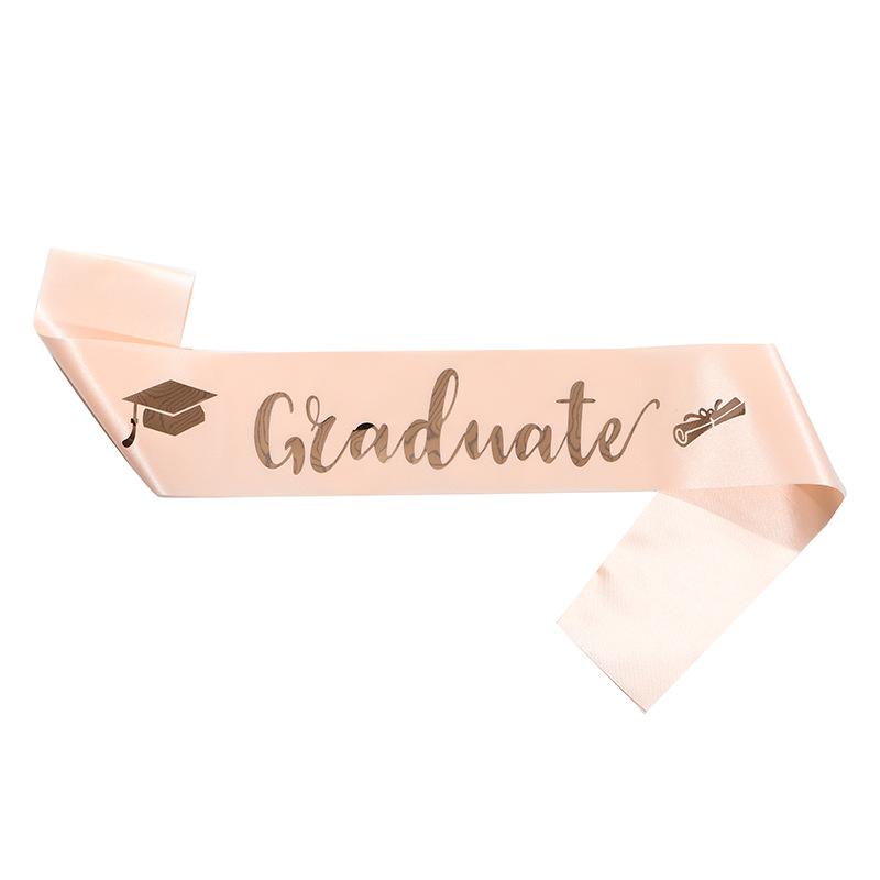 2026 European and American Fashion Graduation Strap IGRADUATED Etiquette Strap Ribbon Graduation Party Clothing Shoulder Strap Dress Up