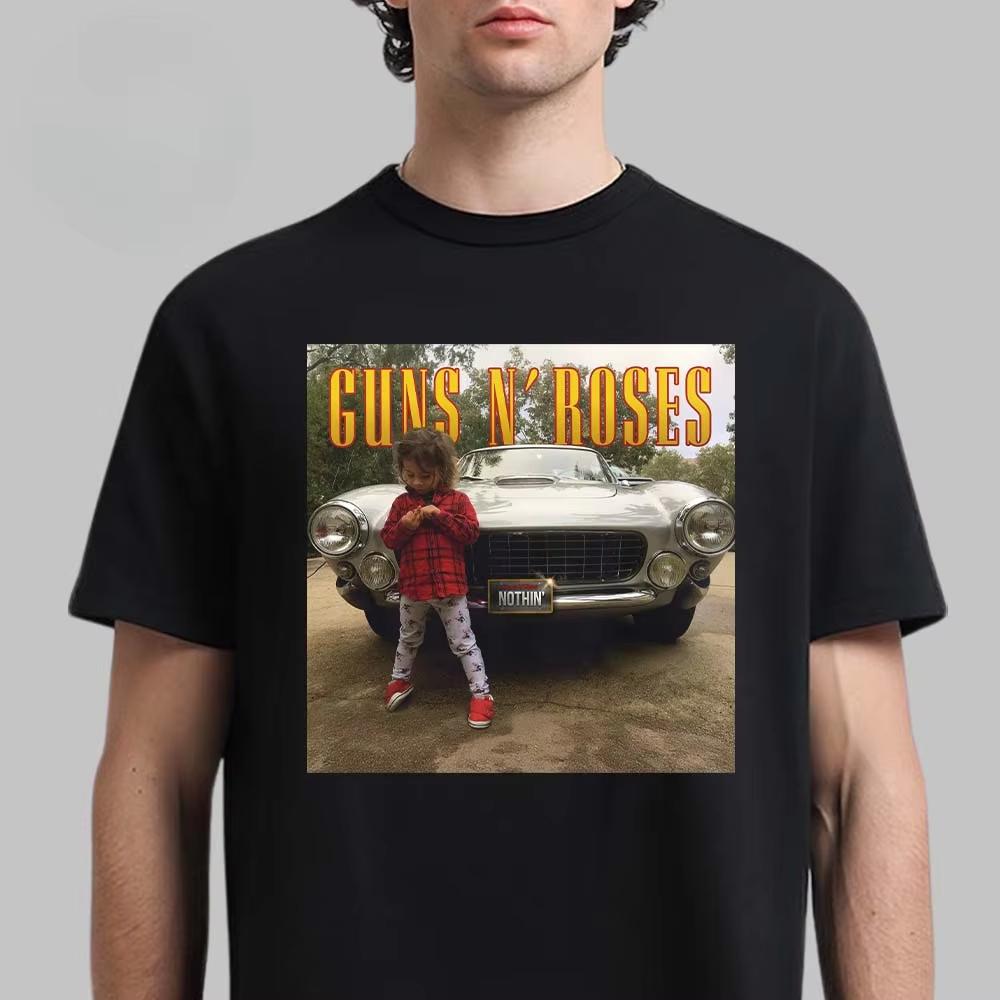 2026 Summer Guns N Roses pure Cotton Band Shirt Unisex Summer Short Sleeve Fashion Brand Tee Luxury Casual Vintage Tshirt
