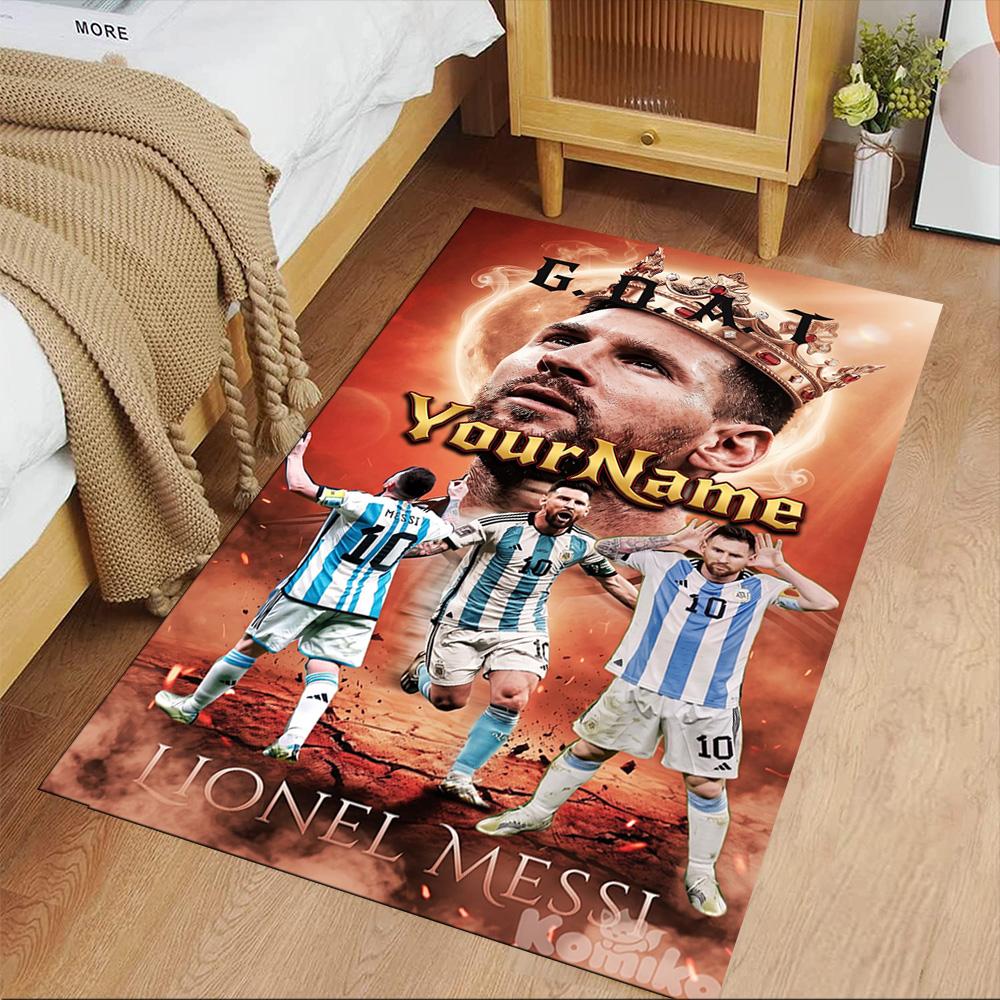 Messi Personalized Text Floor Rug Office Rug Suitable for Kitchen Playrooms Balcony Decorate room Anti-slip Rug Office home decor