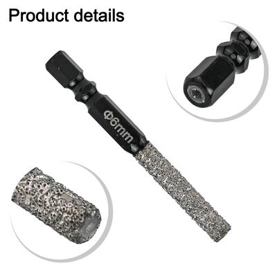 Brazing Dry Drill Bit Drilling And Grinding 2-in-1 Hexagonal Handle Tile Glass Marble Drilling Special Hole Opener