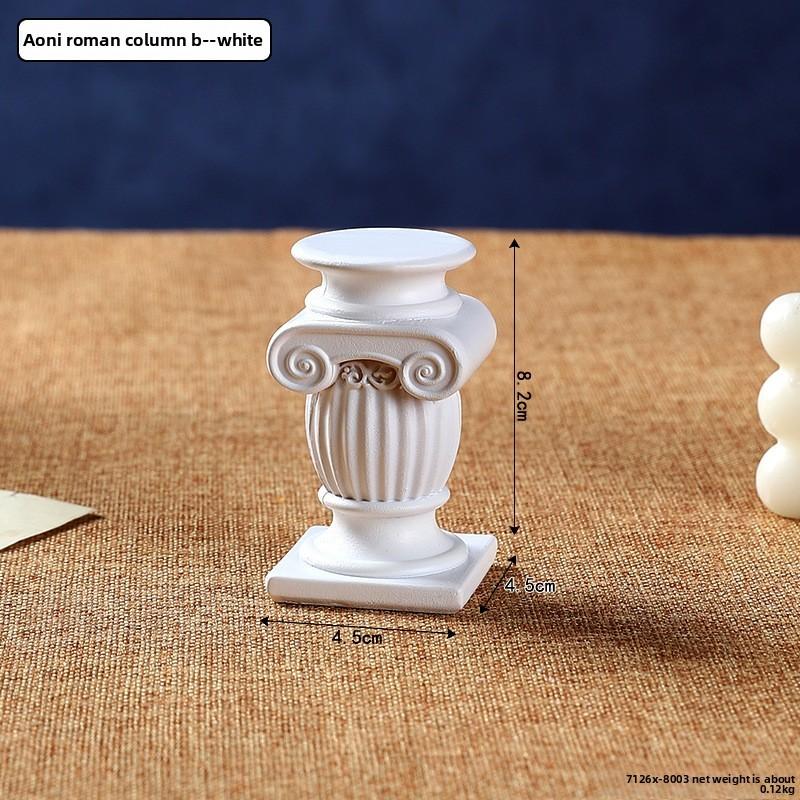 Modern Resin Craft Roman Pillar Desk Ornament For Party Decor And Gifting