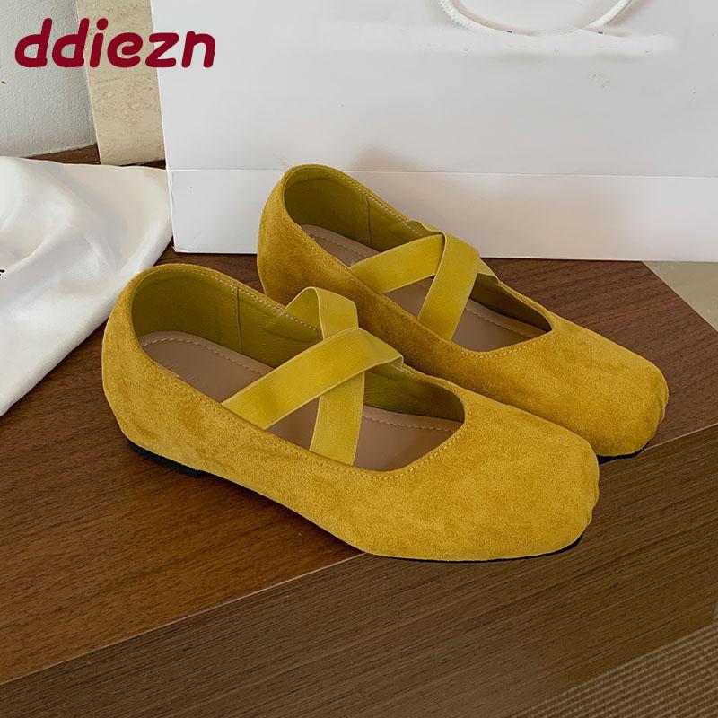 Fashion Female Elastic Band Ballet Flats Shoes For Women Fashion Shallow Ladies Mary Janes Shoes With Height Increasing Footwear