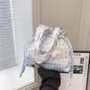 Summer Fresh Sweet Plaid Bow Nylon Bag 2026 Hot Sale Newest Niche Design Gentle Lace Shoulder Bag For Girls