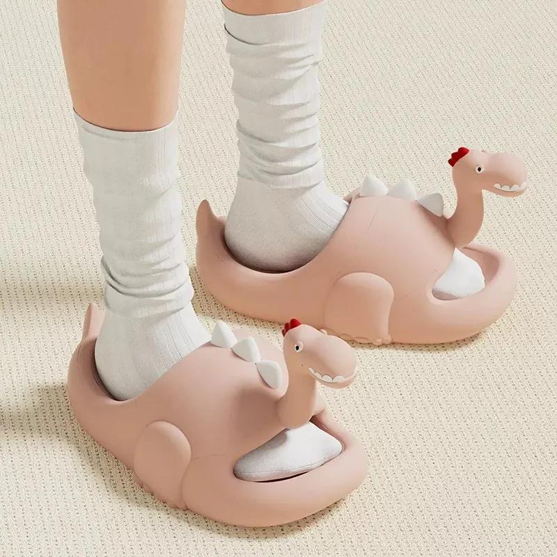 Funny Dinosaur Slippers Women Summer Shoes Casual Comfort Cartoon Slipper Sandals Ladies Home Slides EVA Flip Flops New 2024