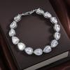 ZAKOL Classic Geometric Water Drop CZ Bracelet for Women Bridal Gorgeous Buling Zircon Party Wedding Jewelry