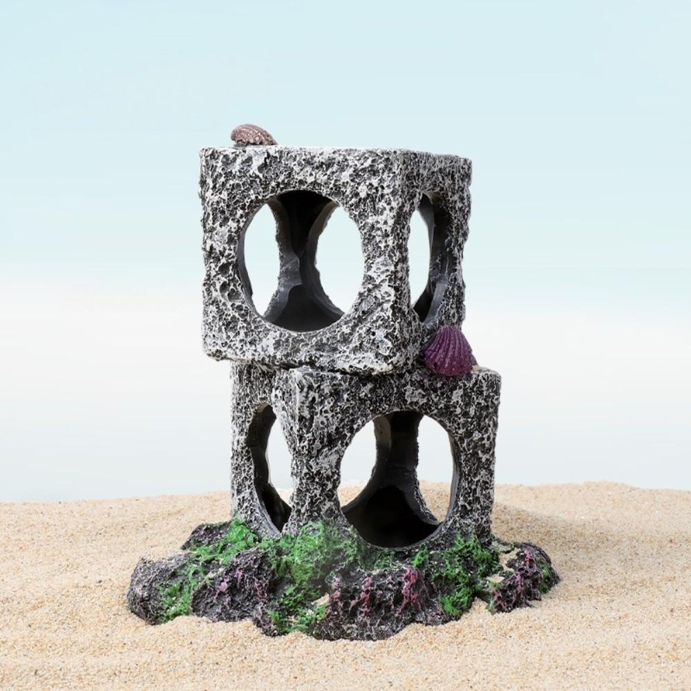 Hollowed-out Aquarium Rock Resin Shrimp Breeding Cave Cubes Cave Shelter  Home Aquarium