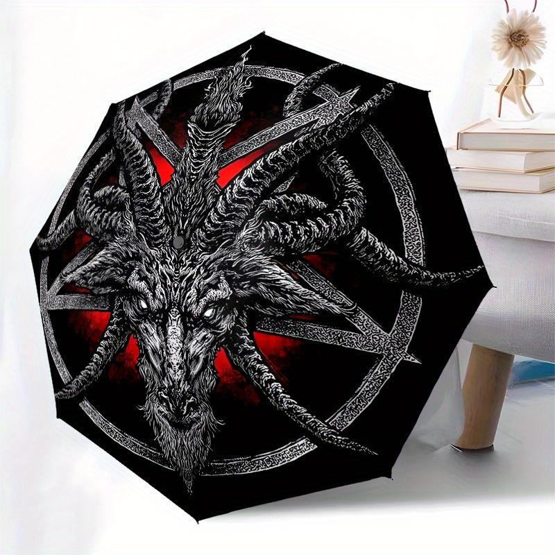 1pc Baphomet Satanic Symbol Umbrella with Plastic Handle,Suitable for All Seasons Home Travel Outdoor UmbrellaB1813
